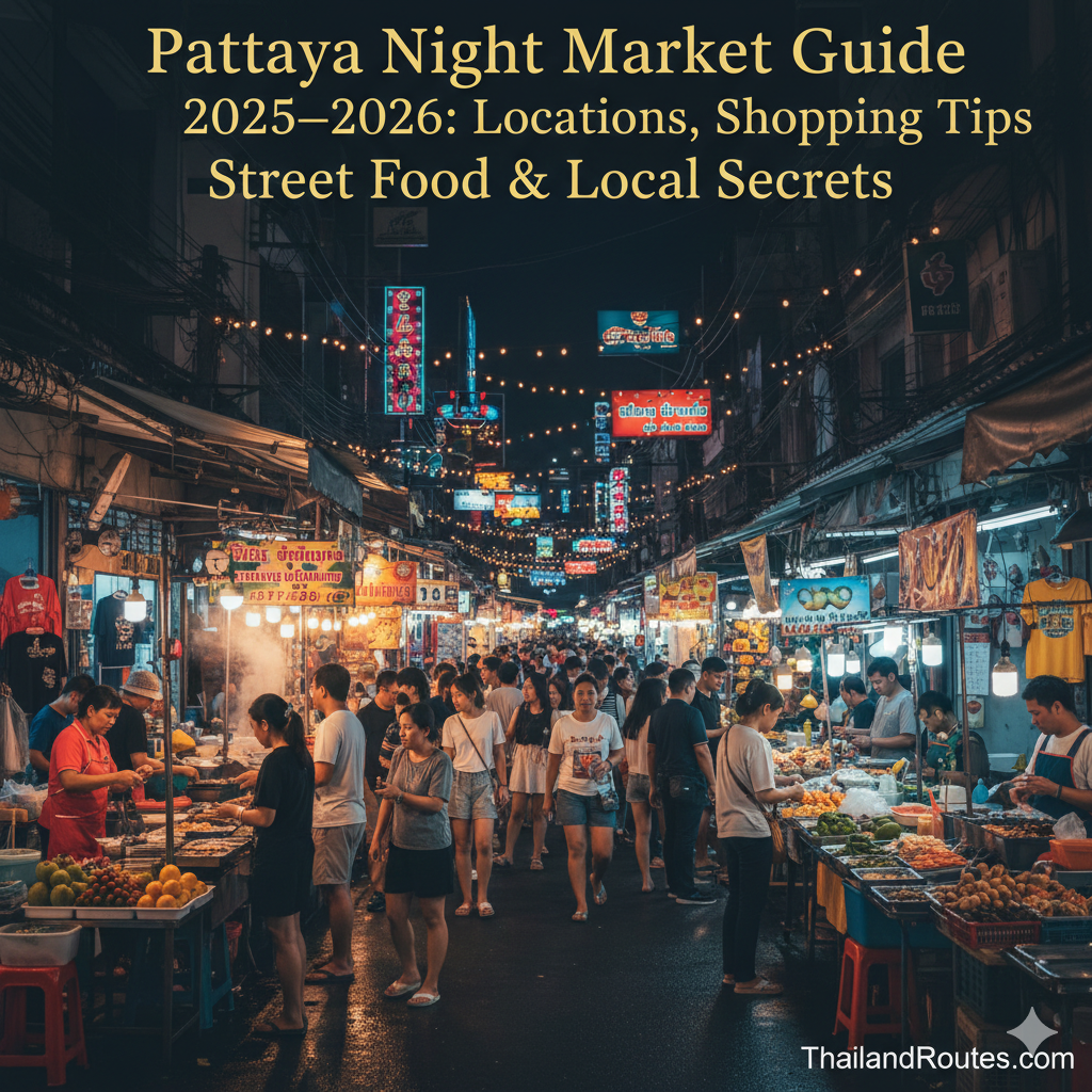 Pattaya Night Market Guide 2025–2026: Locations, Shopping Tips, Street Food & Local Secrets.